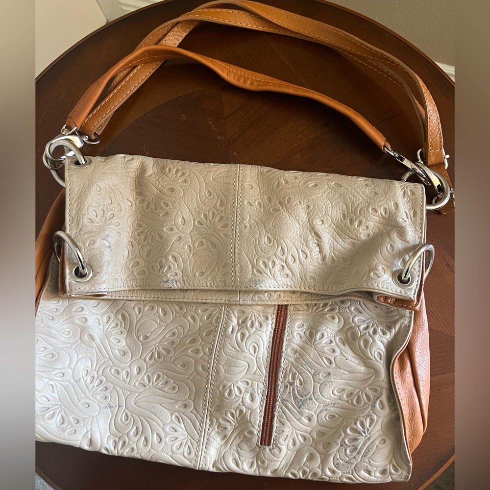 Florence cream Italian leather computer bag